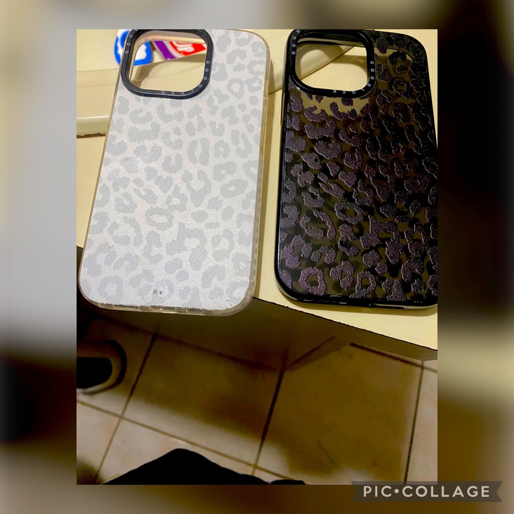 Leopard Print Phone Case Set - Black and Gray for a iPhone 12